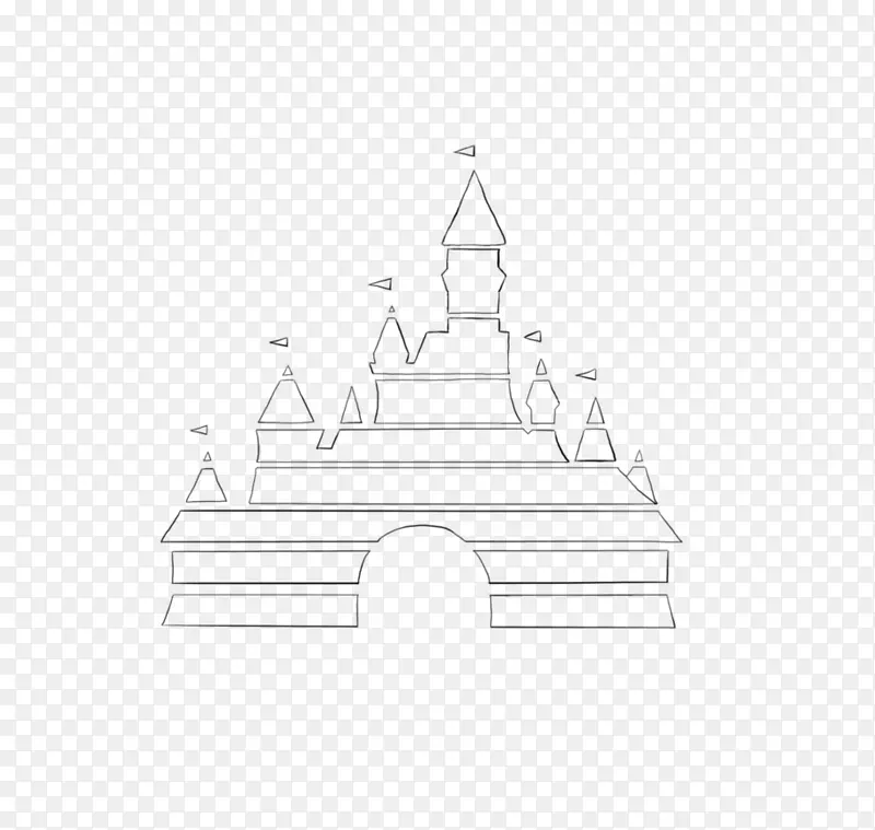 黑白单色摄影-迪士尼城堡