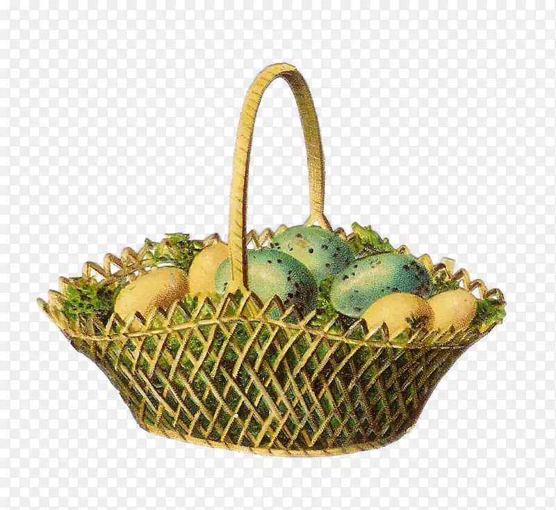 复活节兔子篮子复活节彩蛋夹艺术-复活节篮子