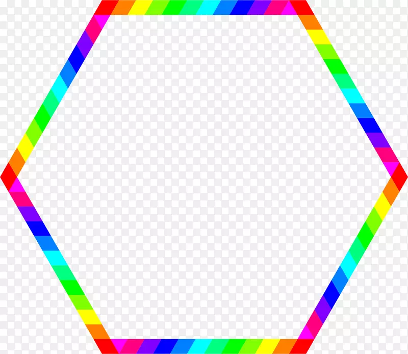 六角彩虹剪贴画.六边形