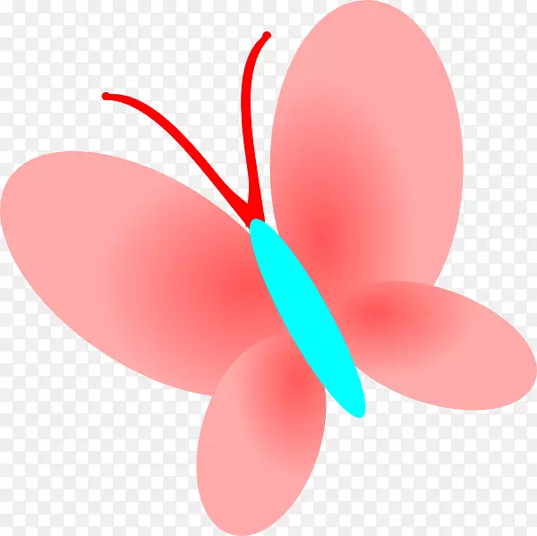 蝴蝶绿蝴蝶结夹艺术-粉红色蝴蝶