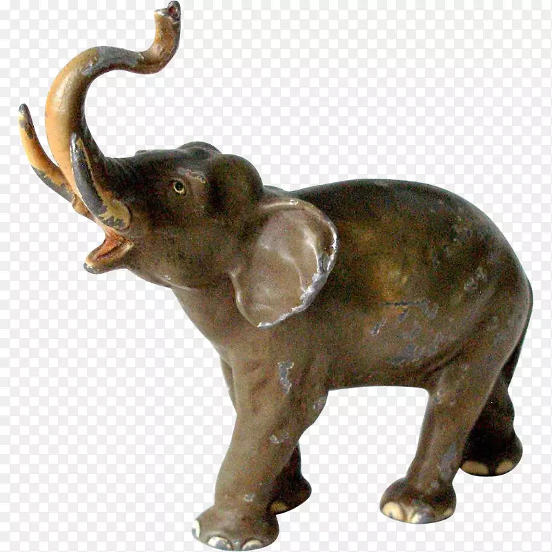 非洲象印度象牙野生动物水彩画象