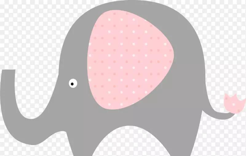 看粉红大象灰色自由剪贴画-可爱的大象