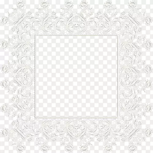 黑白长方形单色花边板
