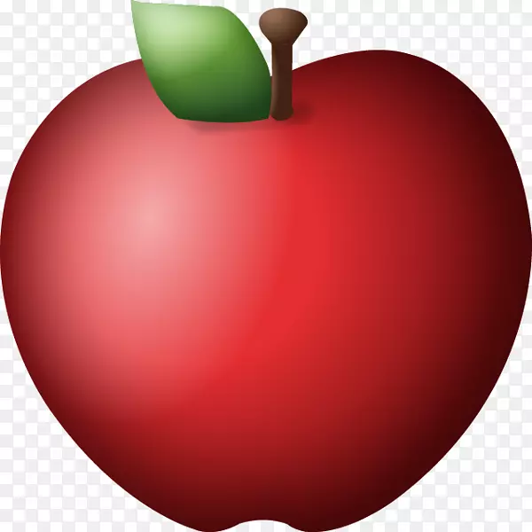 苹果彩色表情电脑图标-红苹果