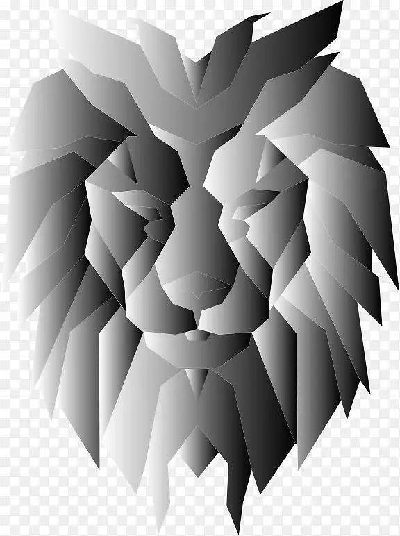 狮子多边形几何图形剪贴画多边形