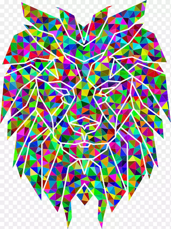 狮头兔t恤猫科-多角形