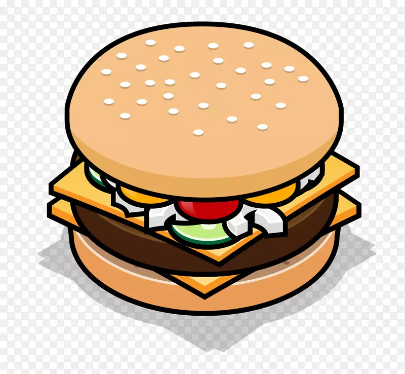 汉堡快餐芝士汉堡素食美食剪贴画
