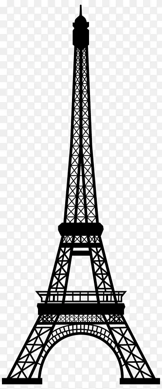 艾菲尔铁塔剪影剪贴画-巴黎