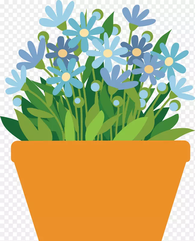 花盆室内植物剪贴画-花盆植物