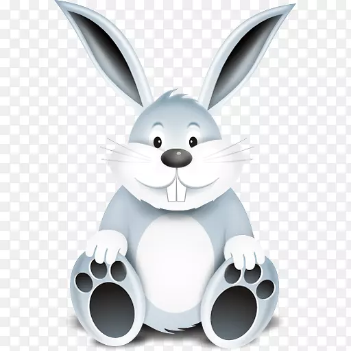 复活节兔子电脑图标快乐复活节彩蛋水彩画兔子