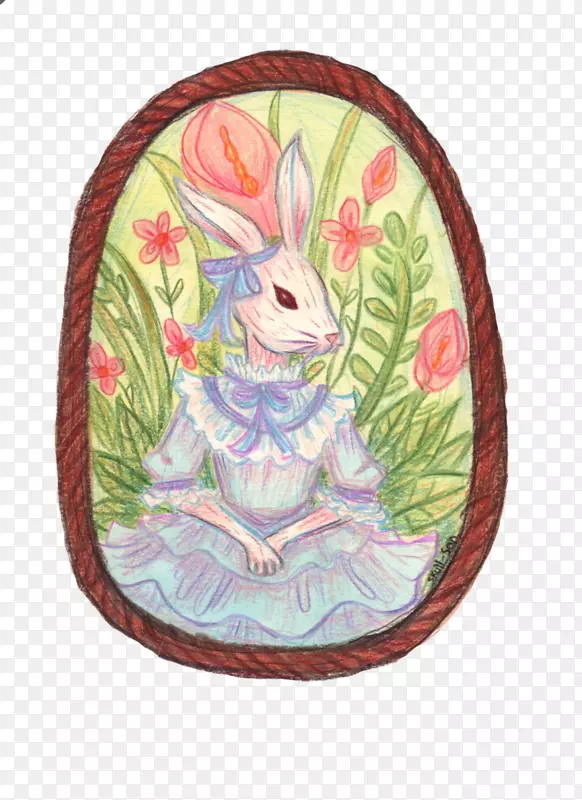 复活节兔子复活节彩蛋兔子水彩画兔子