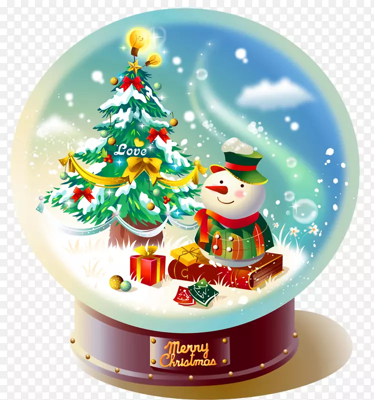 雪球圣诞树雪人夹艺术圆顶