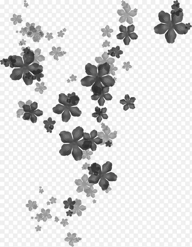 花卉计算机软件画笔剪贴画.花黑色