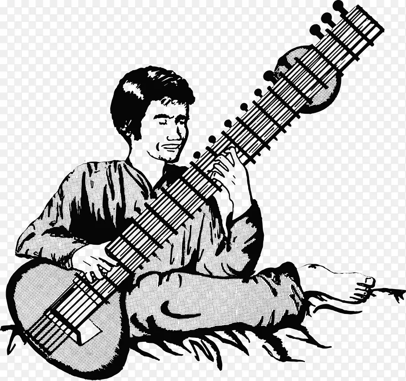 Sitar veena剪贴画-Sitar