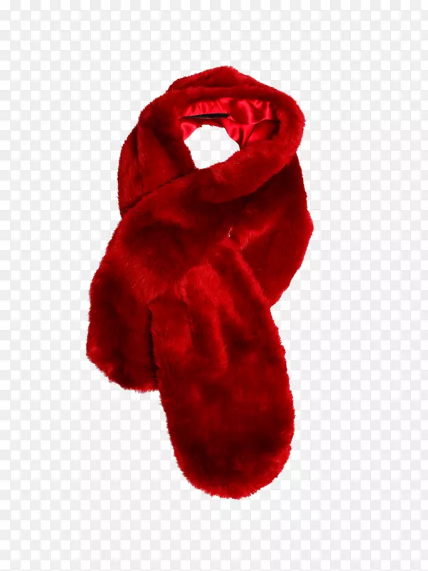 红围巾毛皮衣服披肩头巾毛皮