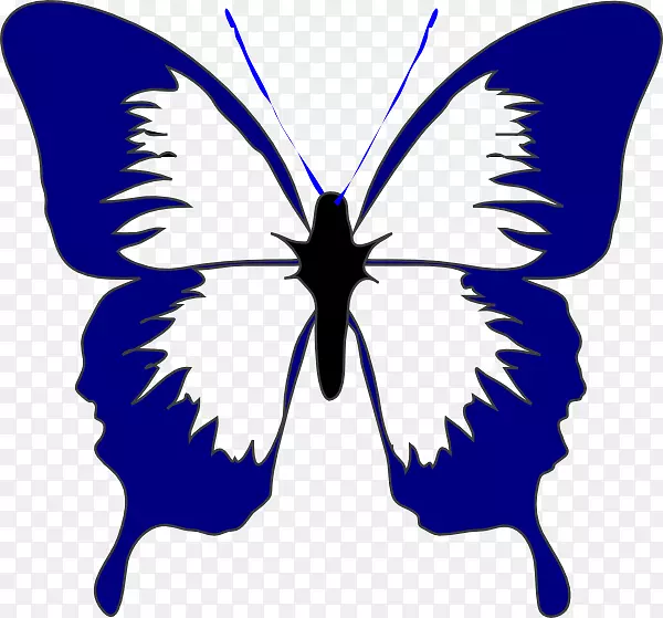 蝴蝶电脑图标剪辑艺术-蓝色蝴蝶