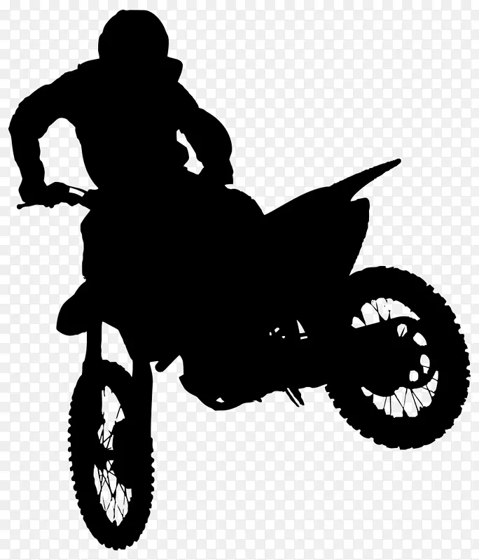 自由式摩托交叉摩托车剪影剪贴画-摩托十字