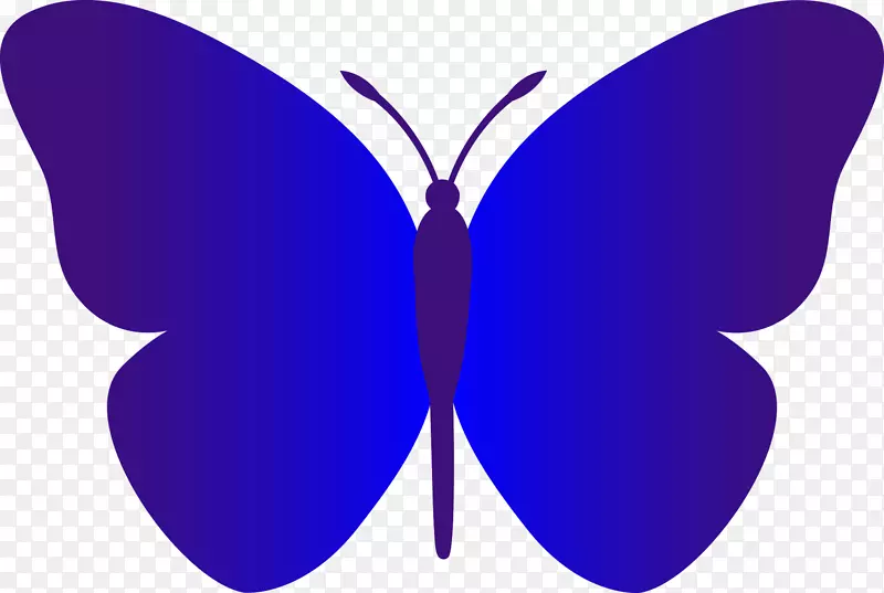 蝴蝶剪影模板剪贴画-蓝色蝴蝶
