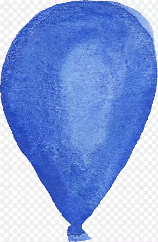 热气球蓝色水彩画气球