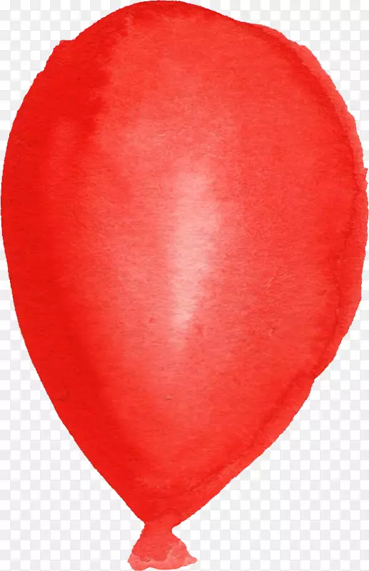 气球红色水彩画剪贴画.水彩画气球