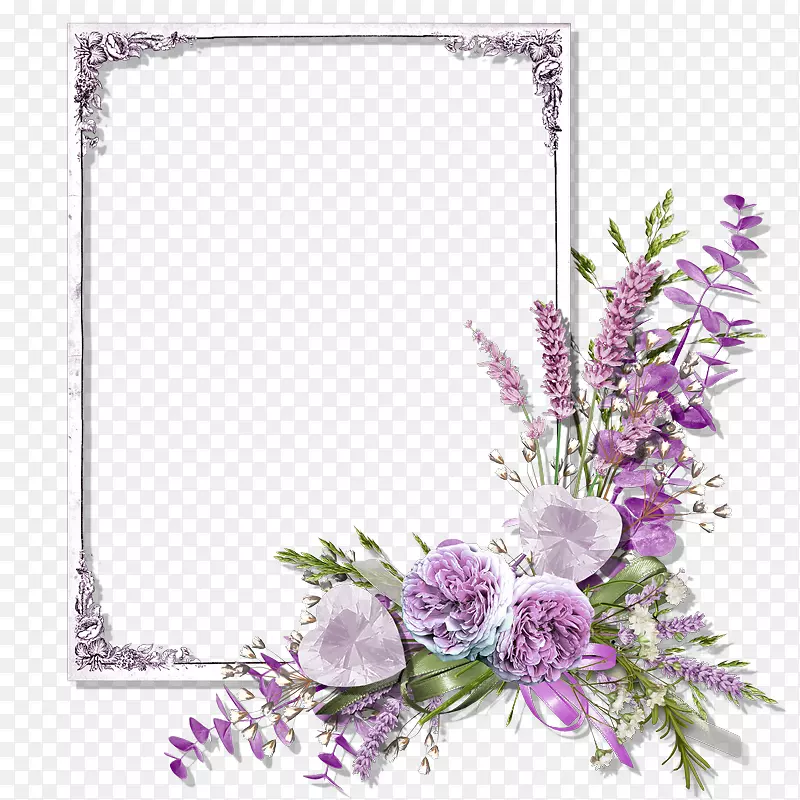 相框玫瑰紫色数码剪贴夹艺术-桃花