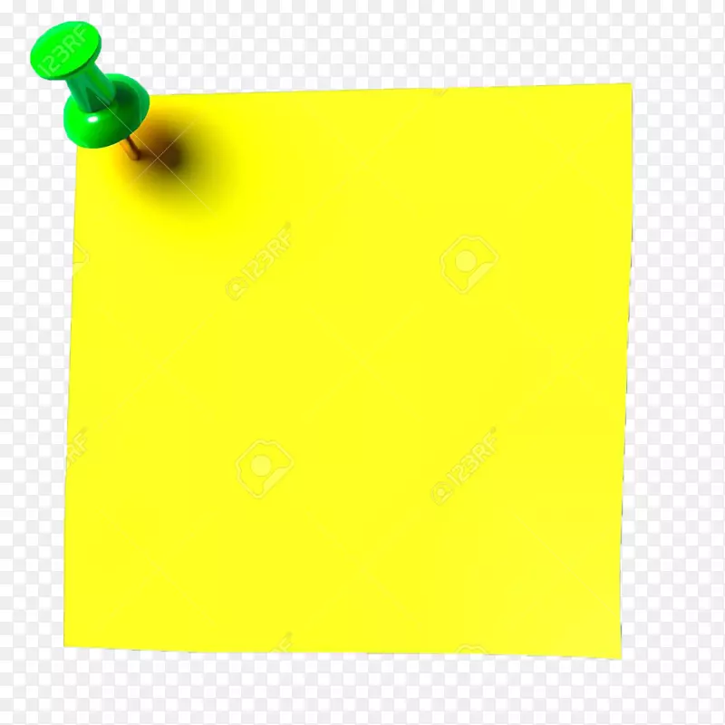 纸贴-它注意到黄色绿色长方形-粘稠的笔记