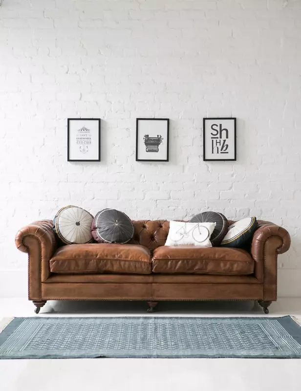 沙发皮革棕色沙发床客厅旧沙发