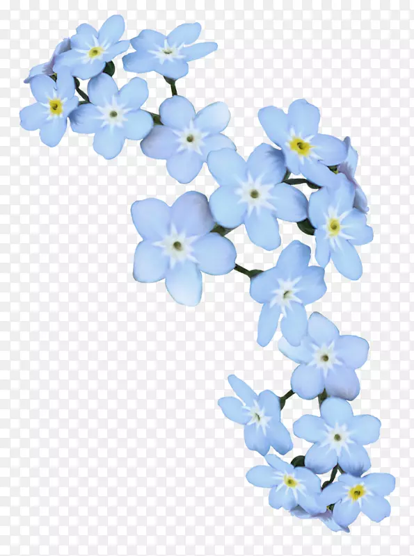 蓝色计算机字体封装的PostScript-蓝色的花