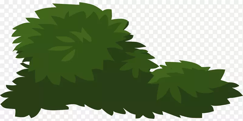 灌木剪贴画-绿叶