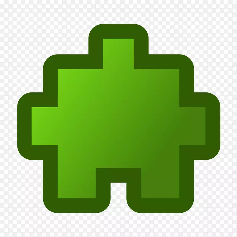 电脑图标拼图剪贴画绿色