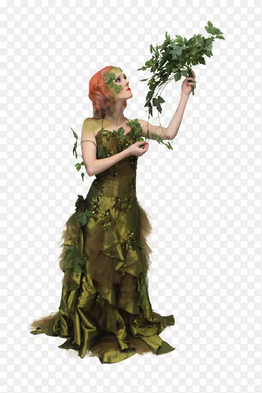 大自然母亲的服装-女神-绿色植物