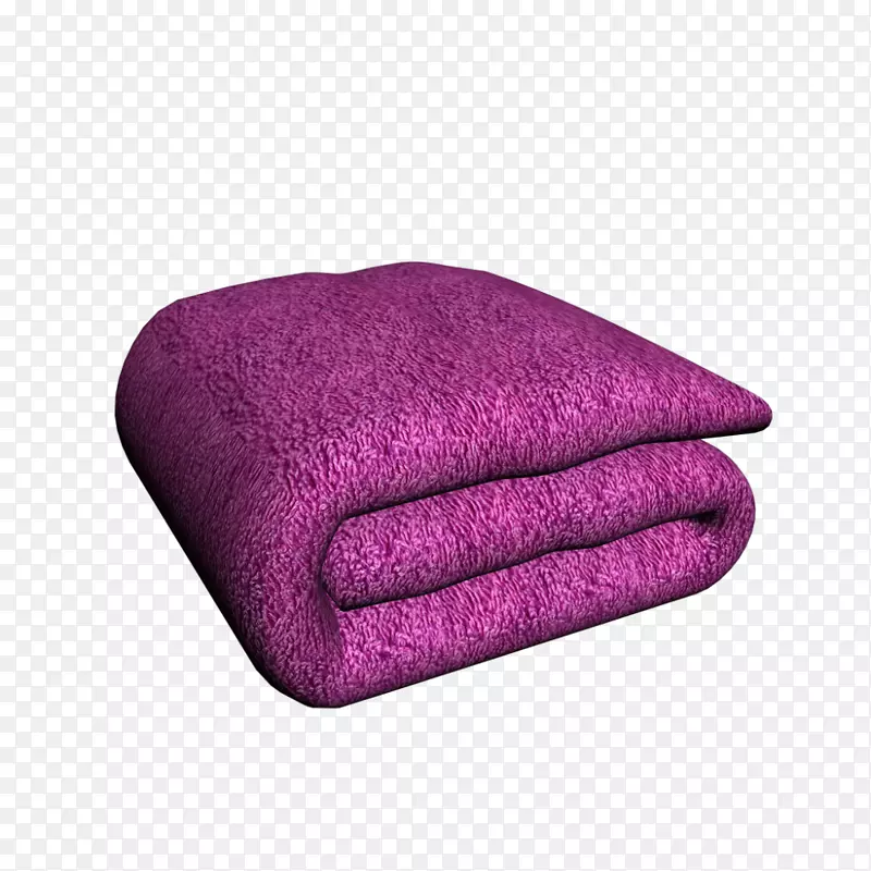 毛巾动物在散热器旁的紫色毛巾