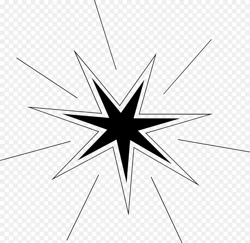 电脑图标黑白剪贴画-黑色明星