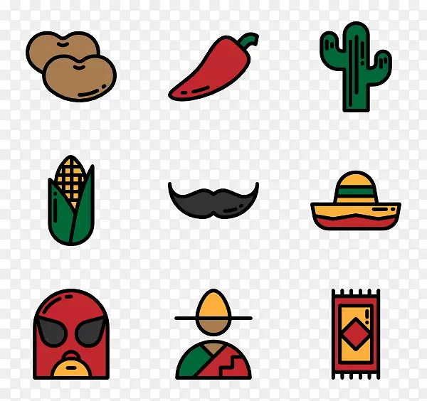 墨西哥美食电脑图标剪贴画-墨西哥菜