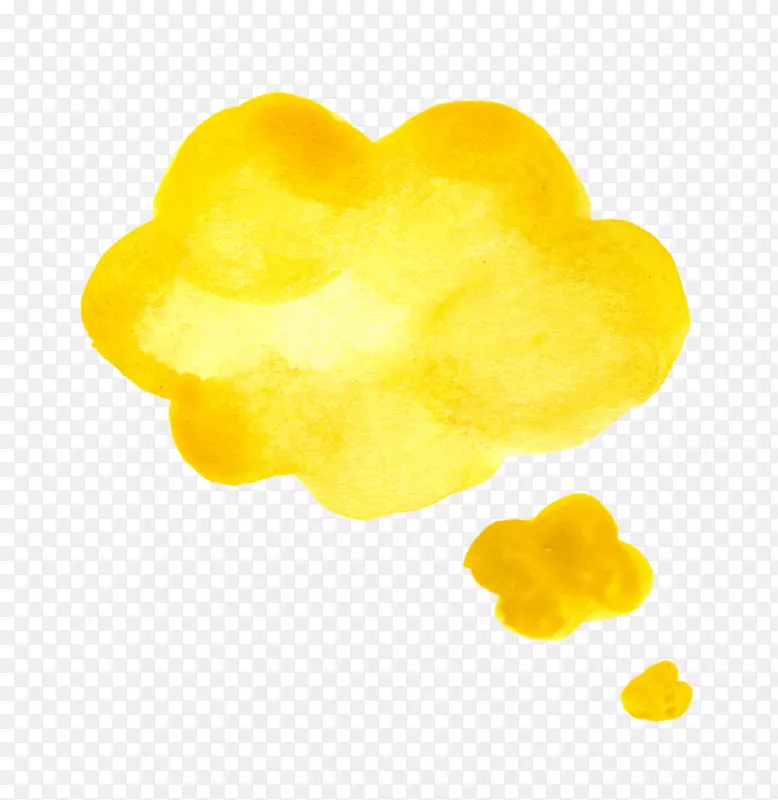 黄色水彩画言语气球.语音气泡