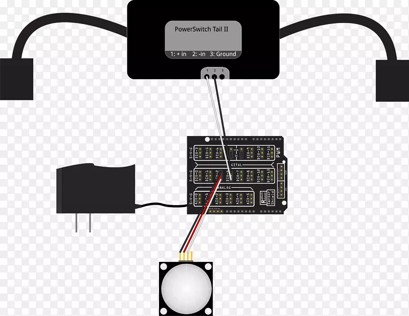 电子Arduino运动传感器被动红外传感器接线图-夜光