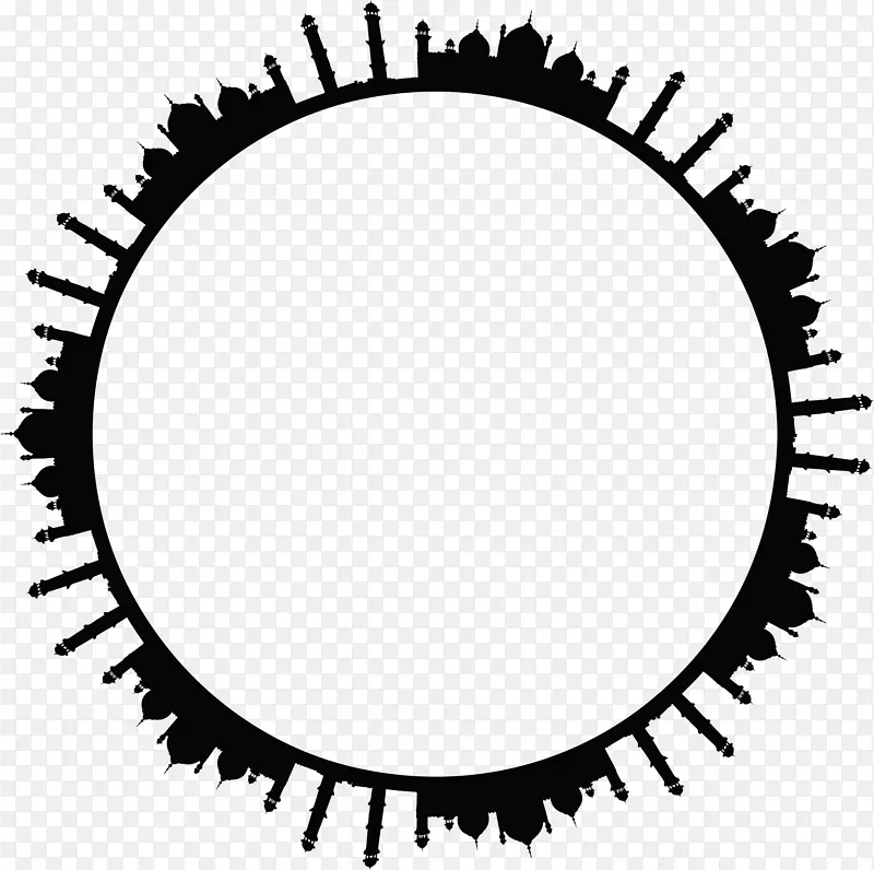 黑白剪贴画-白色圆圈