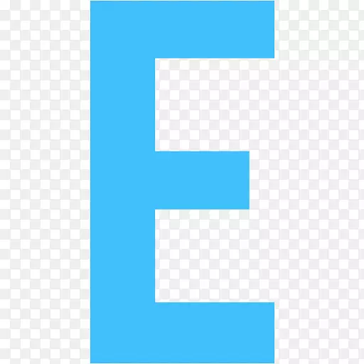 电脑图标-电动蓝色绿松石-字母e
