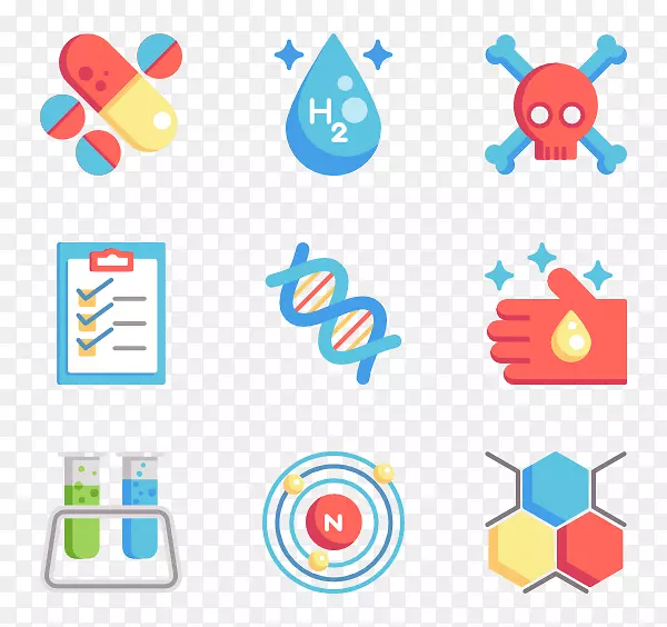 计算机图标化学实验室剪辑艺术化学