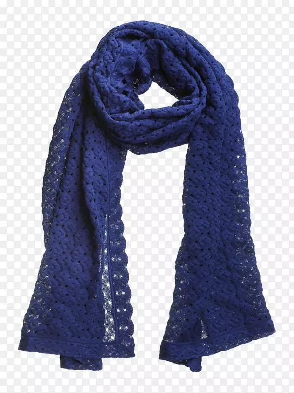 围巾披肩钴蓝针织围巾