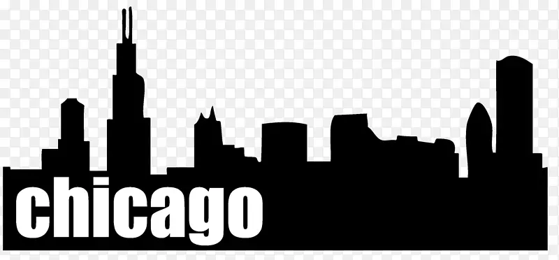 芝加哥画天际线剪贴画-城市剪影