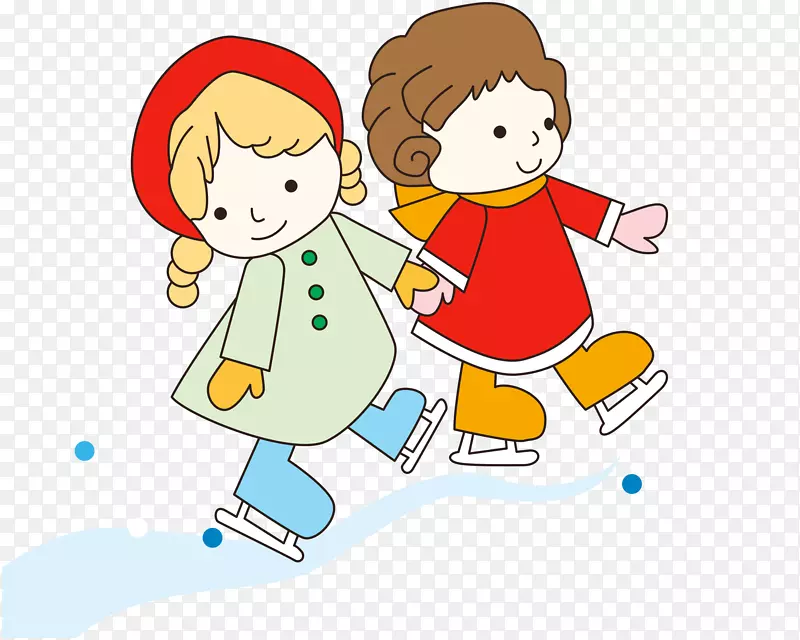 冬季运动滑冰剪贴画-儿童卡通