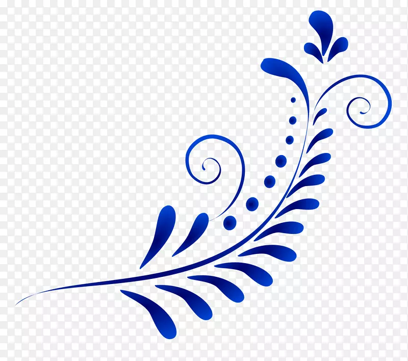 水彩画：花卉装饰品水彩画-蓝色花卉