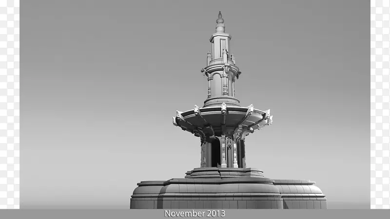 单色摄影Autodesk 3ds max Autodesk Maya黑白喷泉