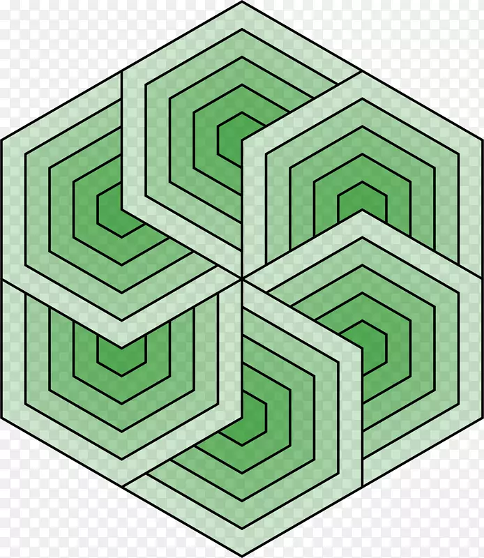 曼达拉着色书六角形图案.六边形