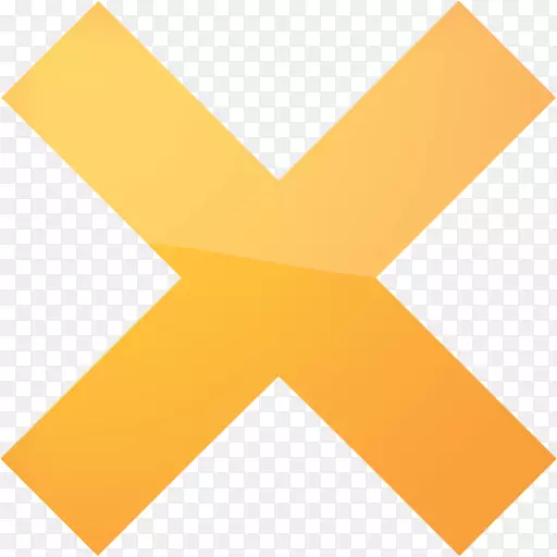 电脑图标x标记黄色剪辑艺术-x标记