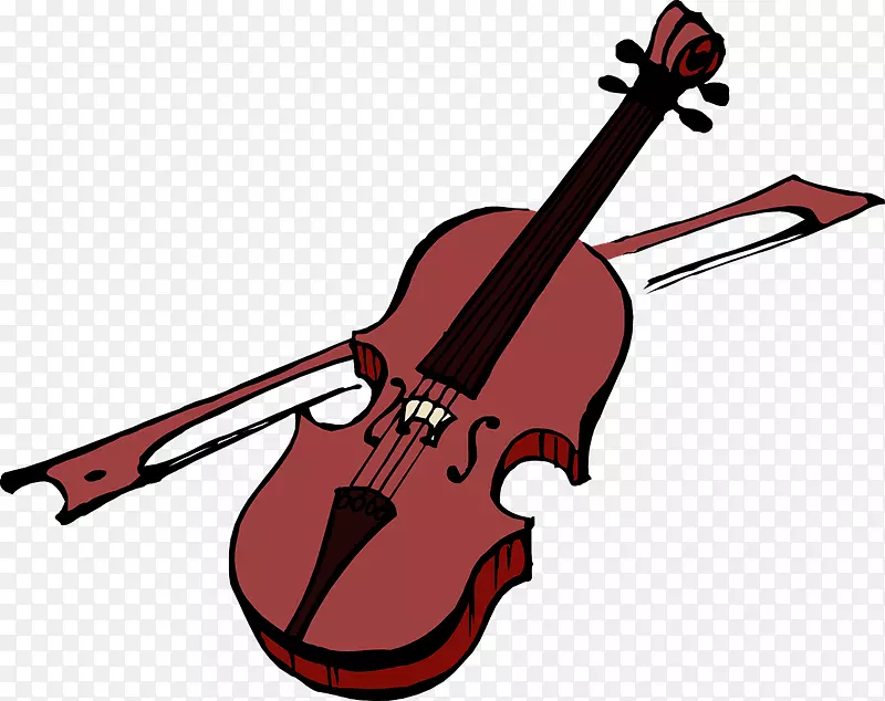 小提琴黑白剪贴画-小提琴