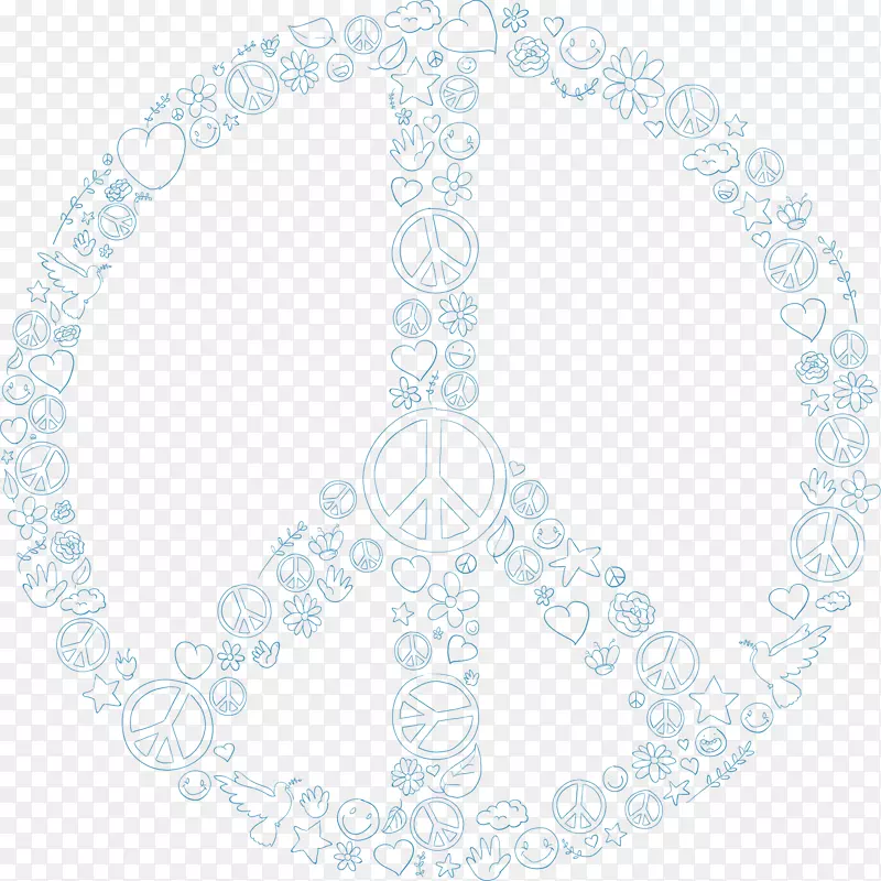 圆形符号椭圆形图案-和平符号