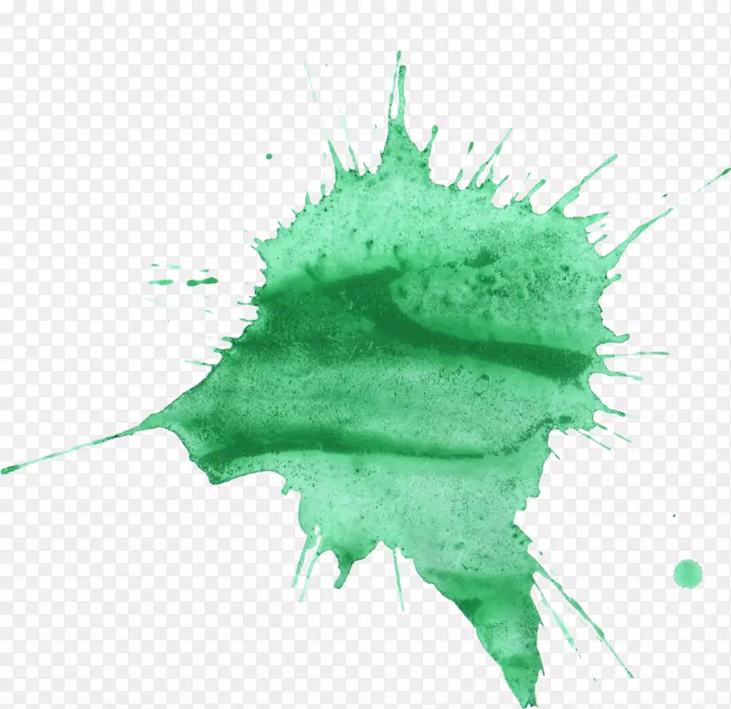 绿色水彩画营销绿松石-水彩画绿色