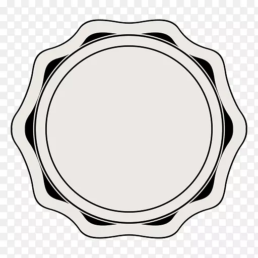 餐具圆圈椭圆形-复古标签